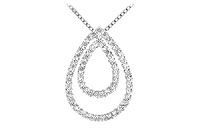 Pear Shape Diamond Pendant : 14K White Gold - 1.75 CT Diamonds