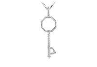 Diamond Key Pendant : 14K White Gold - 0.75 CT Diamonds