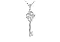Diamond Key Pendant : 14K White Gold - 0.50 CT Diamonds