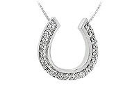 Diamond Horseshoe Pendant : 14K White Gold - 0.50 CT Diamonds