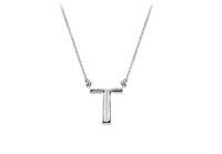 Baby Charm Initial Pendant T 14K White Gold