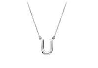 Baby Charm Initial Pendant U 14K White Gold