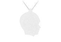 14K White Gold Boy Head Stamping Pendant
