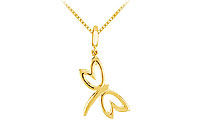 14K Yellow Gold Petite Dragonfly Charm Pendant