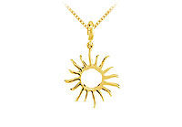 14K Yellow Gold Petite Sun Charm Pendant