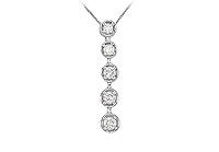 Diamond Journey Pendant : 14K White Gold - 0.75 CT Diamonds