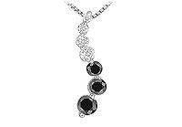 Black and White Diamond Journey Pendant : 14K White Gold - 1.50 CT Diamonds