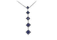 Sapphire Journey Pendant : 14K White gold - 1.50 CT TGW