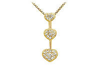 Diamond Heart Pendant : 14K Yellow Gold - 0.25 CT Diamonds