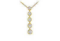 Bezel Diamond Journey Pendant : 14K Yellow Gold - 0.50 CT Diamonds