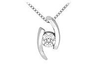 Diamond Pendant : 14K White Gold - 0.25 CT Diamonds