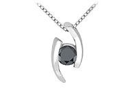 Black Diamond Pendant : 14K White Gold - 0.25 CT Diamonds