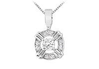Diamond Circle Pendant : 14K White Gold - 0.25 CT Diamonds
