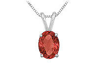 Ruby Solitaire Pendant : 14K White Gold - 1.00 CT TGW