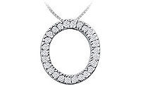 Classic O Initial Diamond Pendant : 14K White Gold - 0.40 CT Diamonds