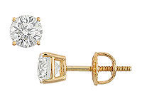 14K Yellow Gold : Round Diamond Stud Earrings  1.00 CT. TW.