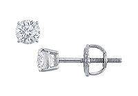 Platinum : Round Diamond Stud Earrings  0.25 CT. TW.