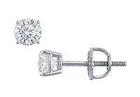 Platinum : Round Diamond Stud Earrings  0.33 CT. TW.