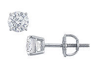 Platinum : Round Diamond Stud Earrings  0.50 CT. TW.