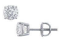 Platinum : Round Diamond Stud Earrings  1.50 CT. TW.