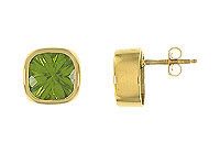 Peridot Earrings : 14K yellow gold - 3.00 CT TGW