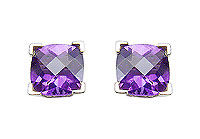 Amethyst Earrings : 14K White Gold - 2.25 CT TGW