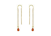 Citrine Thread Earrings : 14K Yellow Gold - 2.00 CT TGW