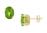 Peridot Earrings : 14K Yellow Gold - 2.00 CT TGW