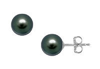 Akoya Cultured Pearl Stud Earrings : 14K White Gold  11 MM
