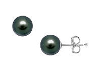 Akoya Cultured Pearl Stud Earrings : 14K White Gold  10 MM