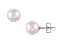 Akoya Cultured Pearl Stud Earrings : 14K White Gold  11 MM