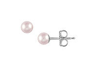 Akoya Cultured Pearl Stud Earrings : 14K White Gold  4 MM