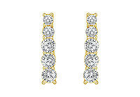 Diamond Journey Earrings : 14K Yellow Gold - 1.00 CT Diamonds