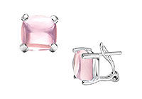 Pink Chalcedony Earrings : 14K White Gold - 10.00 CT TGW