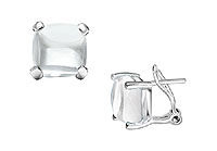 White Chalcedony Earrings : 14K White Gold - 10.00 CT TGW