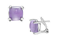 Blue Chalcedony Earrings : 14K White Gold - 10.00 CT TGW