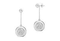 Diamond Peace Earrings : 14K White Gold - 0.66 CT Diamonds