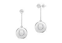Diamond Horseshoe Earrings : 14K White Gold - 0.33 CT Diamonds