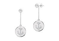 Diamond Disc Earrings : 14K White Gold - 0.30 CT Diamonds