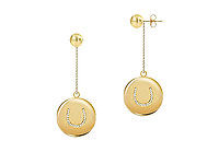 Diamond Horseshoe Earrings : 14K Yellow Gold - 0.33 CT Diamonds