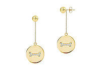 Diamond Disc Earrings : 14K Yellow Gold - 0.25 CT Diamonds
