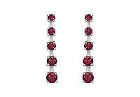 Ruby Journey Earrings : 14K White Gold - 2.00 CT TGW