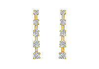 Diamond Journey Earrings : 14K Yellow Gold - 1.00 CT Diamonds