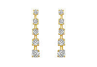 Diamond Journey Earrings : 14K Yellow Gold - 2.00 CT Diamonds