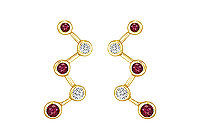 Ruby and Diamond Earrings : 14K Yellow Gold - 1.00 CT TGW