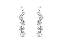 Diamond Journey Earrings : 14K White Gold - 1.00 CT Diamonds