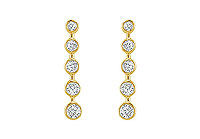 Diamond Journey Earrings : 14K Yellow Gold - 1.00 CT Diamonds