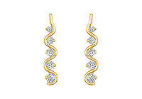 Diamond Journey Earrings : 14K Yellow Gold - 1.00 CT Diamonds