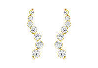 Diamond Journey Earrings : 14K Yellow Gold - 1.00 CT Diamonds