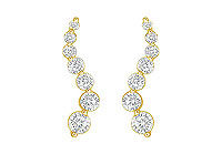 Diamond Journey Earrings : 14K Yellow Gold - 2.00 CT Diamonds